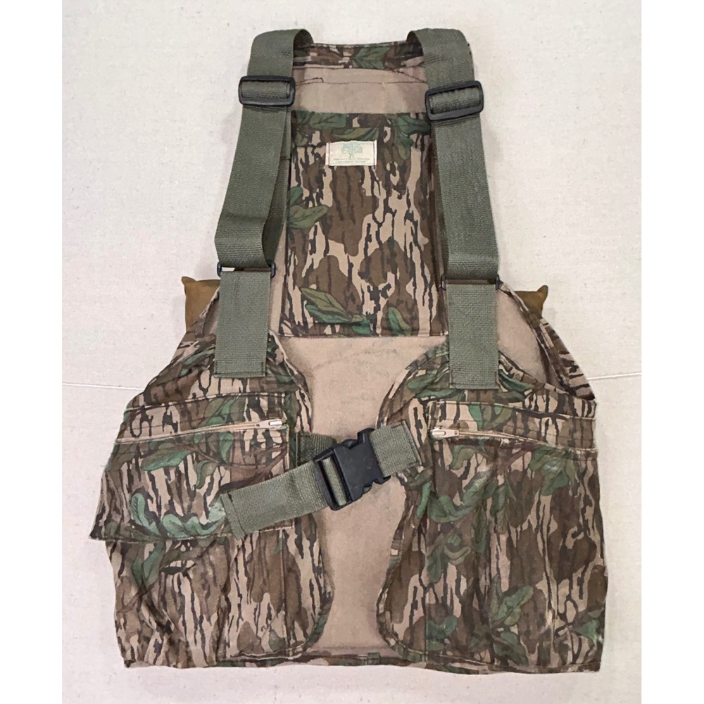 VTG‎ Mossy Oak Turkey Vest GreenLeaf Camo Cutt-N-Run Strap Vest W/ Cushion